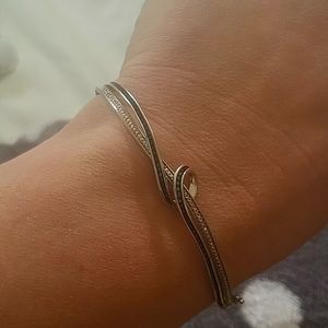 Black and white diamond with sterling silver clasp bracelet